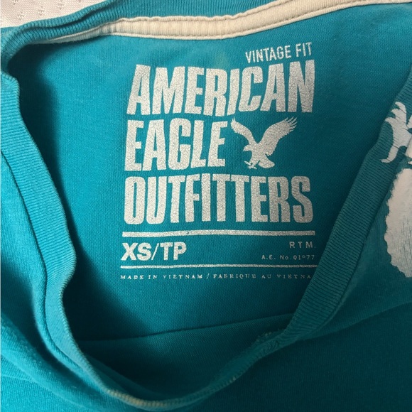 Blue, Vintage Fit, Women’s, V-neck, Xsm T-shirt - Picture 2 of 3